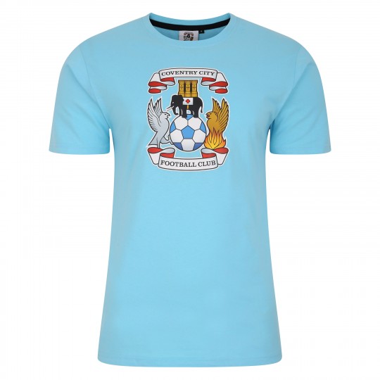 Coventry Essentials Large Crest T-shirt Sky Blue