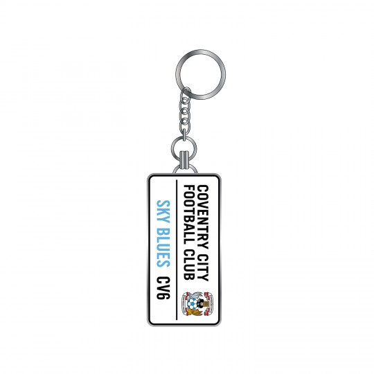 Coventry City Street Sign Keyring WHITE