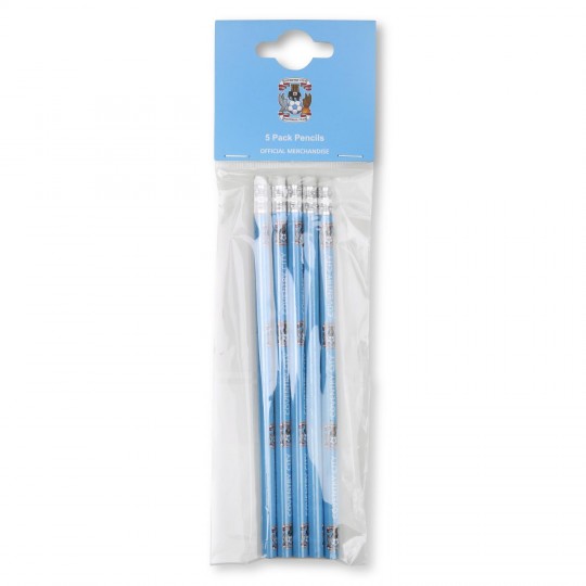 Coventry City 5 Pack Pencils SKY BLUE