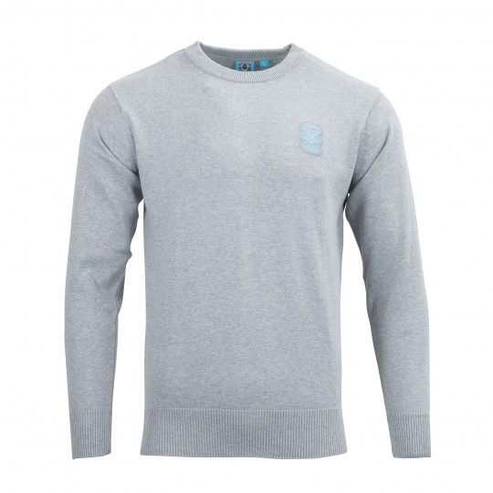 Coventry Mens Grey Knitted Crew Neck Jumper