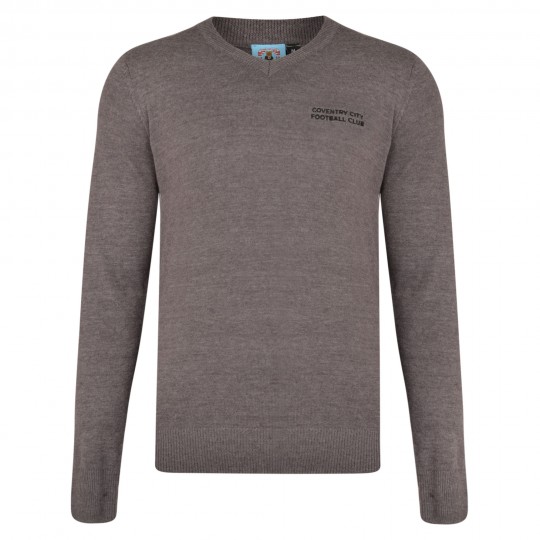 Coventry Mens Charcoal Essential Knitted V-Neck