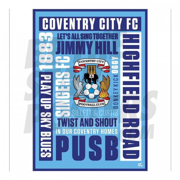 Coventry City Word Poster A2 