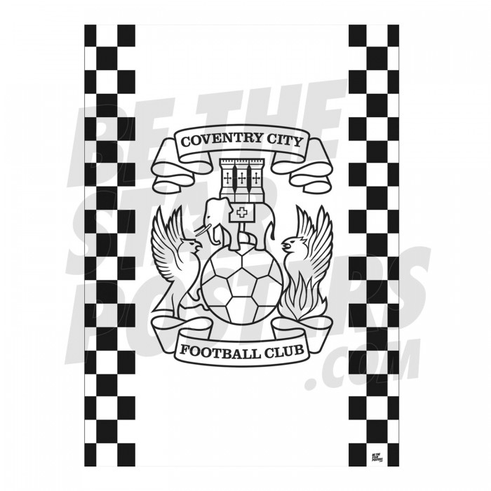 Coventry City Mono Crest Poster A2