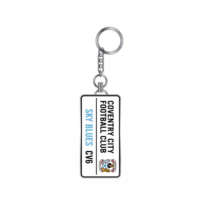Coventry City Street Sign Keyring WHITE