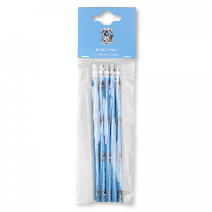 Coventry City 5 Pack Pencils SKY BLUE