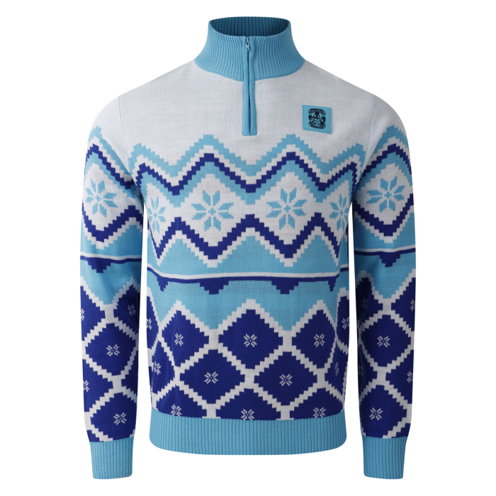 Coventry City Adult Christmas Fairisle Half Zip Ju