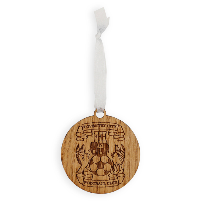 Coventry City Wooden Crest Baubles