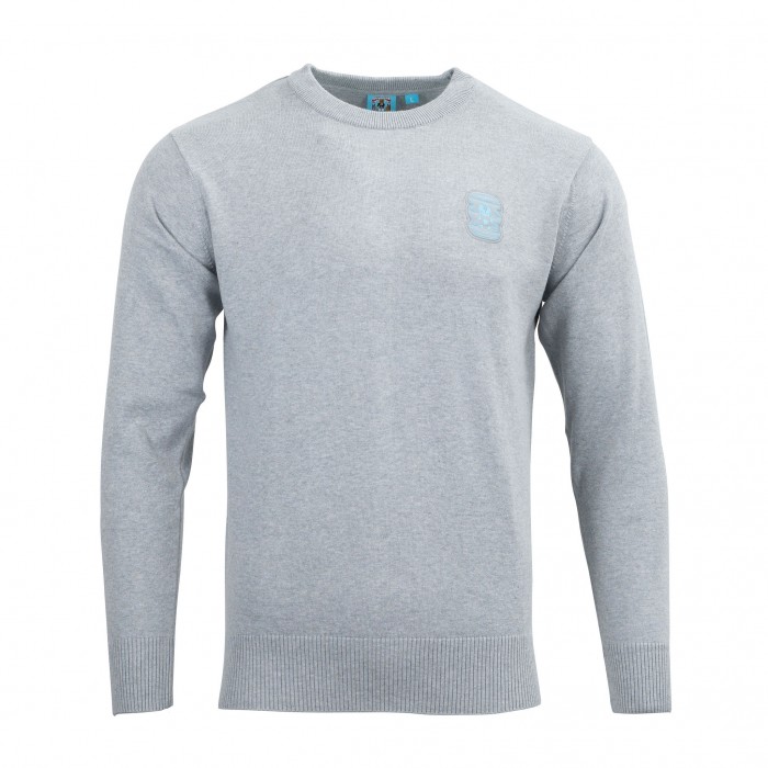 Coventry Mens Grey Knitted Crew Neck Jumper