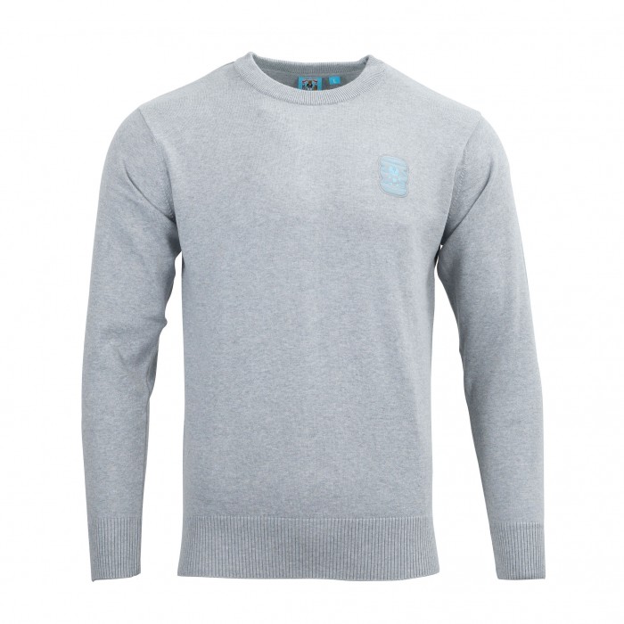 Coventry Men's Grey Knitted Crew Neck Jumper