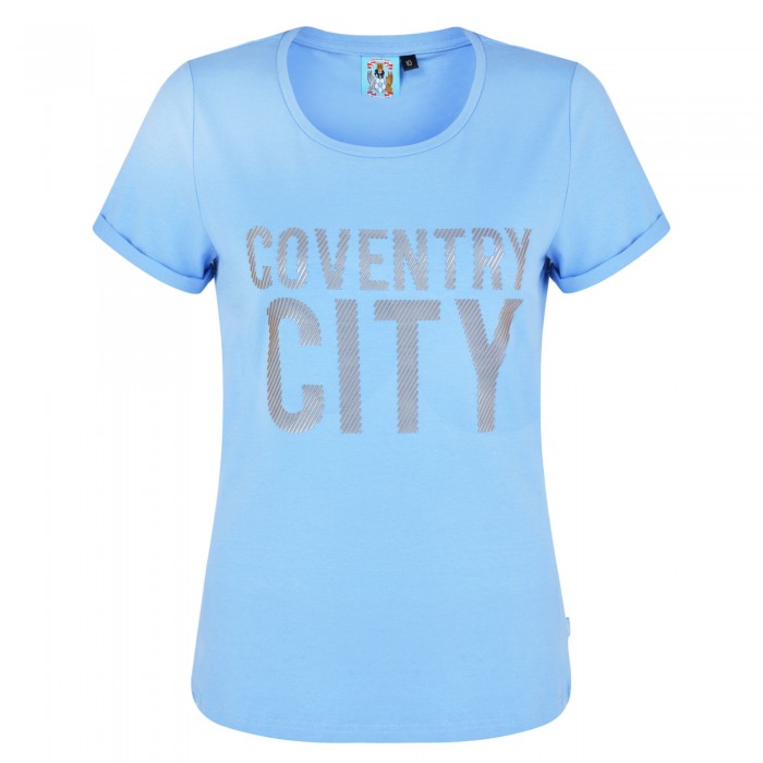 Coventry Womens Sky Rose Gold Print T-Shirt