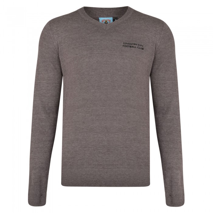 Coventry Mens Charcoal Essential Knitted V-Neck